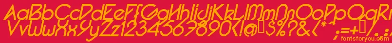 Police PacotillItalRegular – polices orange sur fond rouge