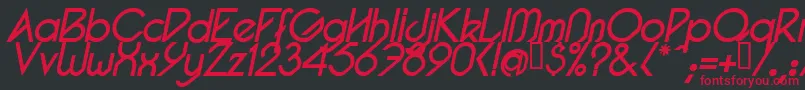 PacotillItalRegular Font – Red Fonts on Black Background