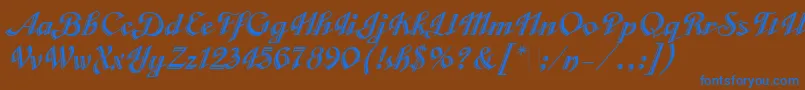 CabargaCursivaLetPlain.1.0 Font – Blue Fonts on Brown Background