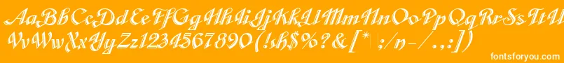 CabargaCursivaLetPlain.1.0 Font – White Fonts on Orange Background