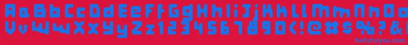 Fonte FatPixels – fontes azuis em um fundo vermelho