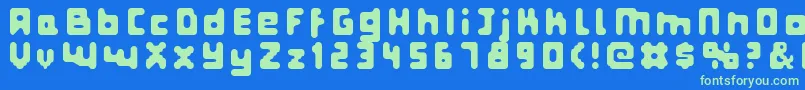 FatPixels Font – Green Fonts on Blue Background