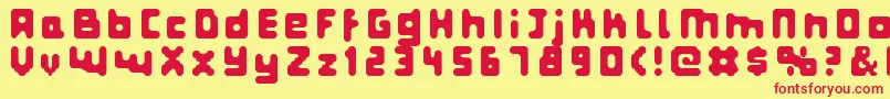 FatPixels Font – Red Fonts on Yellow Background