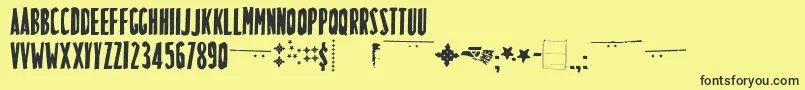 Шрифт LuchitapayolTecnica – чёрные шрифты на жёлтом фоне