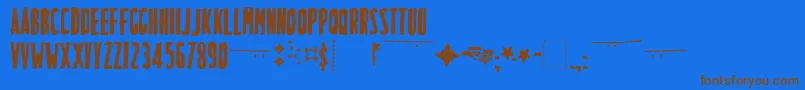 Шрифт LuchitapayolTecnica – коричневые шрифты на синем фоне