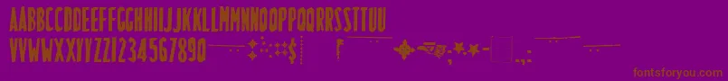 フォントLuchitapayolTecnica – 紫色の背景に茶色のフォント