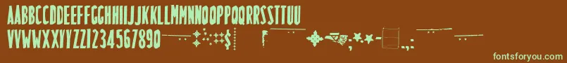 Шрифт LuchitapayolTecnica – зелёные шрифты на коричневом фоне