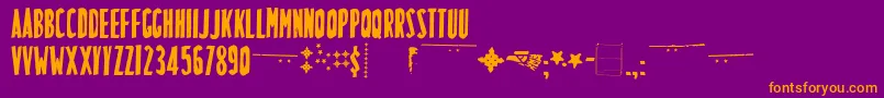 LuchitapayolTecnica-fontti – oranssit fontit violetilla taustalla