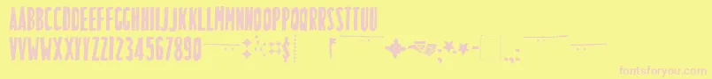 Шрифт LuchitapayolTecnica – розовые шрифты на жёлтом фоне