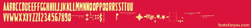 フォントLuchitapayolTecnica – 黄色の文字、赤い背景