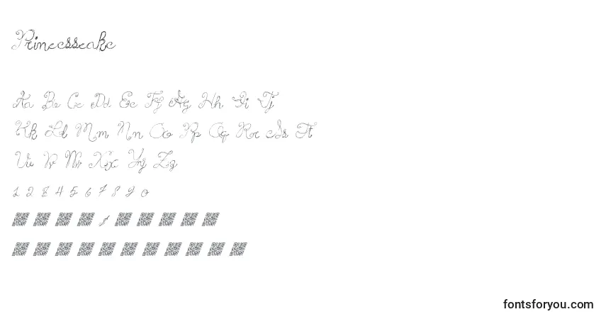 Шрифт Princesscake – алфавит, цифры, специальные символы