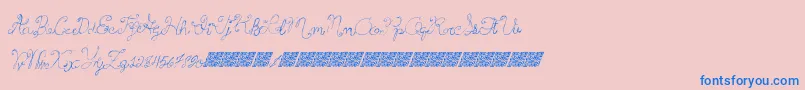 Princesscake-Schriftart – Blaue Schriften auf rosa Hintergrund