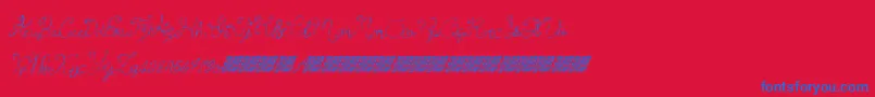 フォントPrincesscake – 赤い背景に青い文字