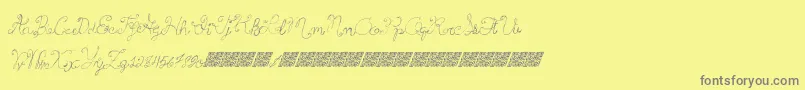 Princesscake Font – Gray Fonts on Yellow Background