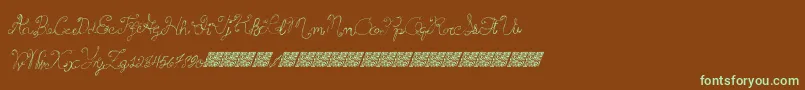 Princesscake-fontti – vihreät fontit ruskealla taustalla