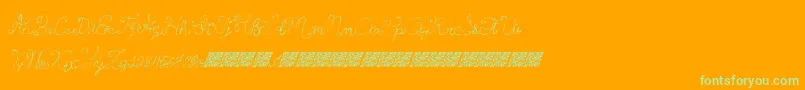 Princesscake-Schriftart – Grüne Schriften auf orangefarbenem Hintergrund