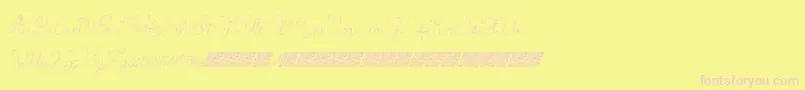 Princesscake-Schriftart – Rosa Schriften auf gelbem Hintergrund