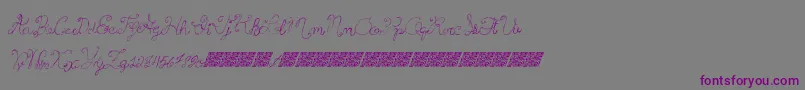 フォントPrincesscake – 紫色のフォント、灰色の背景