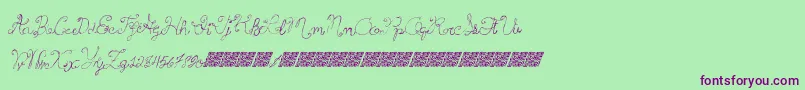 Princesscake-Schriftart – Violette Schriften auf grünem Hintergrund