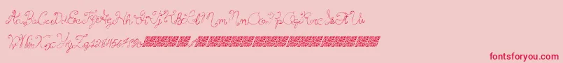 Princesscake Font – Red Fonts on Pink Background