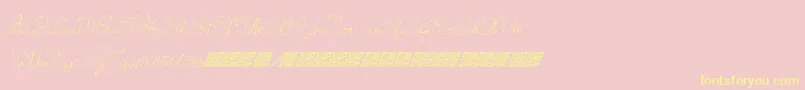 Princesscake Font – Yellow Fonts on Pink Background