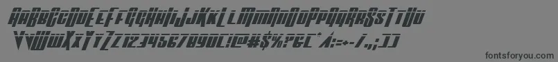 フォントVindicatorlaserital – 黒い文字の灰色の背景