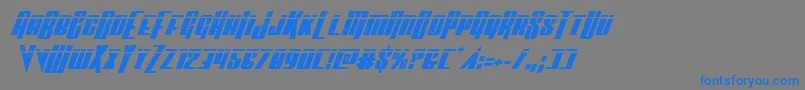 Weitere Informationen zur Vindicatorlaserital-Schriftart Vindicatorlaserital-Schriftart – Blaue Schriften auf grauem Hintergrund