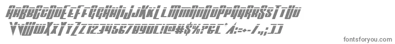 Vindicatorlaserital-fontti – harmaat kirjasimet valkoisella taustalla