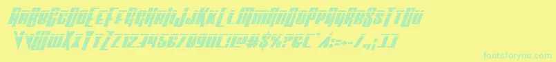 Vindicatorlaserital Font – Green Fonts on Yellow Background