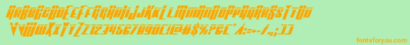 Vindicatorlaserital Font – Orange Fonts on Green Background