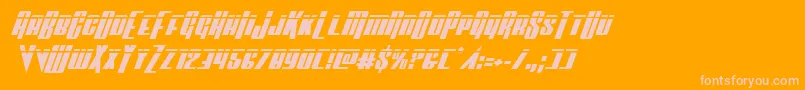 Vindicatorlaserital Font – Pink Fonts on Orange Background