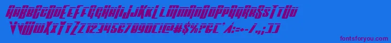 Vindicatorlaserital Font – Purple Fonts on Blue Background