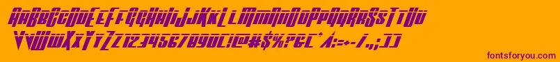 Vindicatorlaserital Font – Purple Fonts on Orange Background