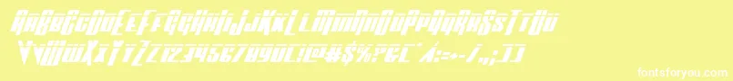 Vindicatorlaserital Font – White Fonts on Yellow Background