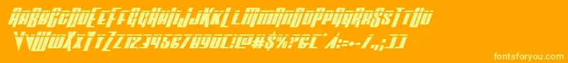 Vindicatorlaserital Font – Yellow Fonts on Orange Background
