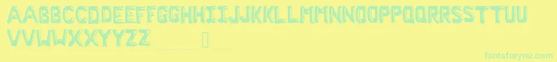 CryBaby Font – Green Fonts on Yellow Background