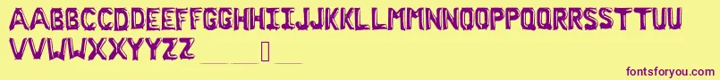 CryBaby Font – Purple Fonts on Yellow Background