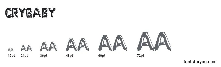 CryBaby Font Sizes