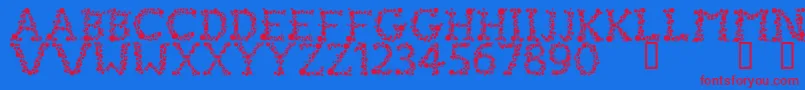 フォントFizzoHeavy – 赤い文字の青い背景