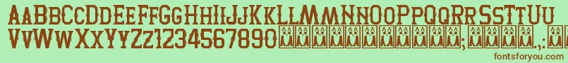TwoPeaks Font – Brown Fonts on Green Background