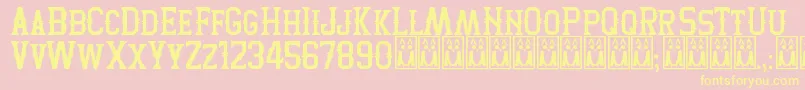 TwoPeaks Font – Yellow Fonts on Pink Background
