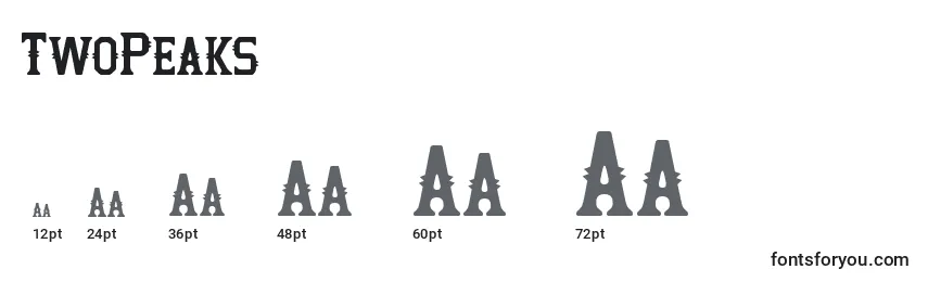 Größen der Schriftart TwoPeaks (104197)