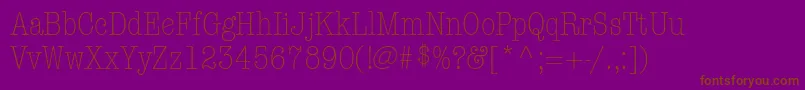 ItcAmericanTypewriterLtLightCondensedAlternate Font – Brown Fonts on Purple Background