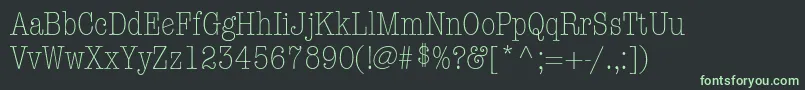 ItcAmericanTypewriterLtLightCondensedAlternate Font – Green Fonts on Black Background