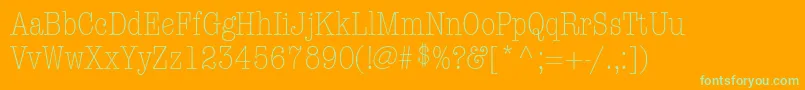 ItcAmericanTypewriterLtLightCondensedAlternate Font – Green Fonts on Orange Background