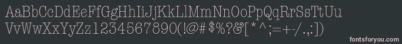 ItcAmericanTypewriterLtLightCondensedAlternate-fontti – vaaleanpunaiset fontit mustalla taustalla