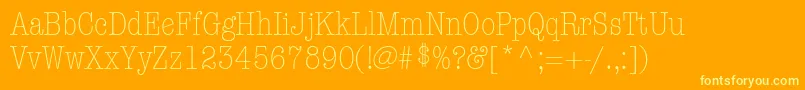 ItcAmericanTypewriterLtLightCondensedAlternate Font – Yellow Fonts on Orange Background