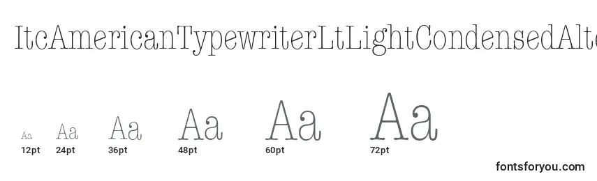 ItcAmericanTypewriterLtLightCondensedAlternate Font Sizes