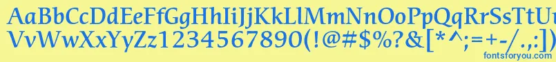 CerigostdMedium Font – Blue Fonts on Yellow Background