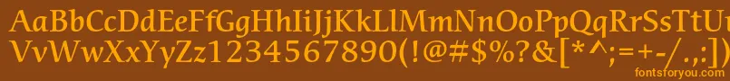 CerigostdMedium Font – Orange Fonts on Brown Background